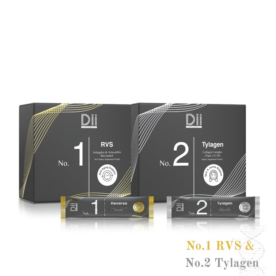 Dii เซต1&2 เลือกสูตรได้ No.1 RVS 1 กล่อง (30ซอง) ฟรี No.2 Tylagen 1 กล่อง (15ซอง) 